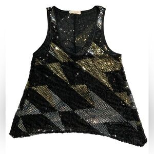 Miso Sequined Asymmetrical Tank